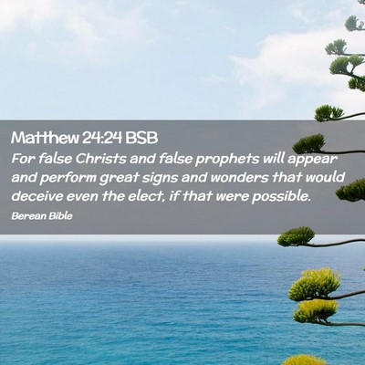 Picture 02 - Matthew 24:24 BSB - For false Christs and false prophets will appear - Bible Verse Picture