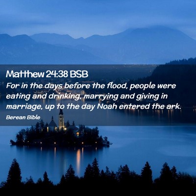 Picture 02 - Matthew 24:38 BSB - For in the days before the flood, people were - Bible Verse Picture