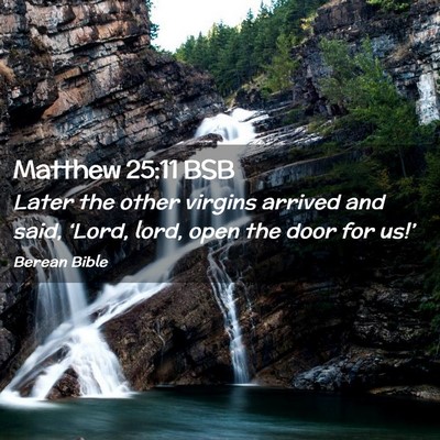 Picture 02 - Matthew 25:11 BSB - Later the other virgins arrived and said, - Bible Verse Picture