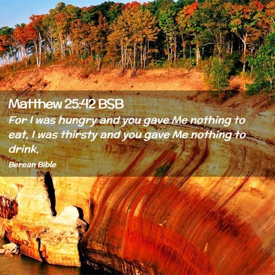 Picture 02 - Matthew 25:42 BSB - For I was hungry and you gave Me nothing to eat, - Bible Verse Picture