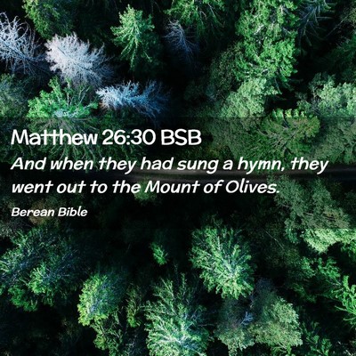 Picture 02 - Matthew 26:30 BSB - And when they had sung a hymn, they went out to - Bible Verse Picture