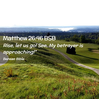 Picture 02 - Matthew 26:46 BSB - Rise, let us go! See, My betrayer is - Bible Verse Picture