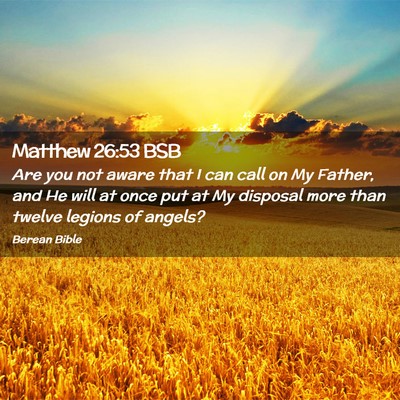 Picture 02 - Matthew 26:53 BSB - Are you not aware that I can call on My Father, - Bible Verse Picture