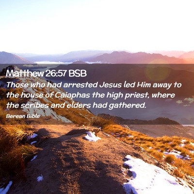 Picture 02 - Matthew 26:57 BSB - Those who had arrested Jesus led Him away to the - Bible Verse Picture