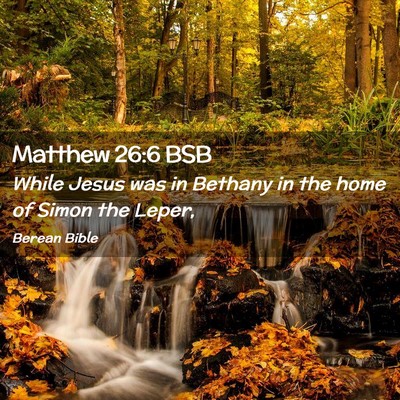 Picture 02 - Matthew 26:6 BSB - While Jesus was in Bethany in the home of Simon - Bible Verse Picture