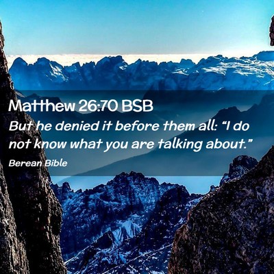 Picture 02 - Matthew 26:70 BSB - But he denied it before them all: “I do not - Bible Verse Picture