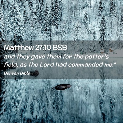 Picture 02 - Matthew 27:10 BSB - and they gave them for the potter’s field, as - Bible Verse Picture