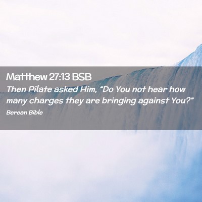 Picture 02 - Matthew 27:13 BSB - Then Pilate asked Him, “Do You not hear how - Bible Verse Picture