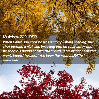 Picture 02 - Matthew 27:24 BSB - When Pilate saw that he was accomplishing - Bible Verse Picture