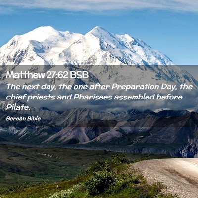 Picture 02 - Matthew 27:62 BSB - The next day, the one after Preparation Day, the - Bible Verse Picture
