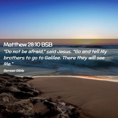 Picture 02 - Matthew 28:10 BSB - “Do not be afraid,” said Jesus. “Go and - Bible Verse Picture