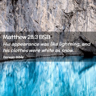 Picture 02 - Matthew 28:3 BSB - His appearance was like lightning, and his - Bible Verse Picture