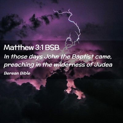 Picture 02 - Matthew 3:1 BSB - In those days John the Baptist came, preaching in - Bible Verse Picture