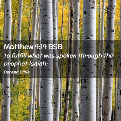 Picture 02 - Matthew 4:14 BSB - to fulfill what was spoken through the prophet - Bible Verse Picture