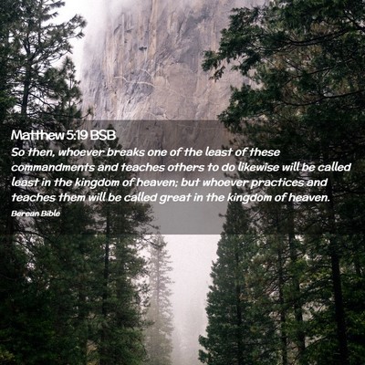 Picture 02 - Matthew 5:19 BSB - So then, whoever breaks one of the least of these - Bible Verse Picture