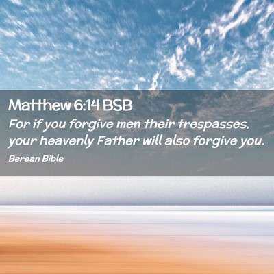 Picture 02 - Matthew 6:14 BSB - For if you forgive men their trespasses, your - Bible Verse Picture