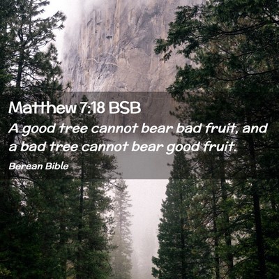 Picture 02 - Matthew 7:18 BSB - A good tree cannot bear bad fruit, and a bad tree - Bible Verse Picture