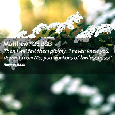 Picture 02 - Matthew 7:23 BSB - Then I will tell them plainly, ‘I never knew - Bible Verse Picture