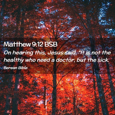 Picture 02 - Matthew 9:12 BSB - On hearing this, Jesus said, “It is not the - Bible Verse Picture