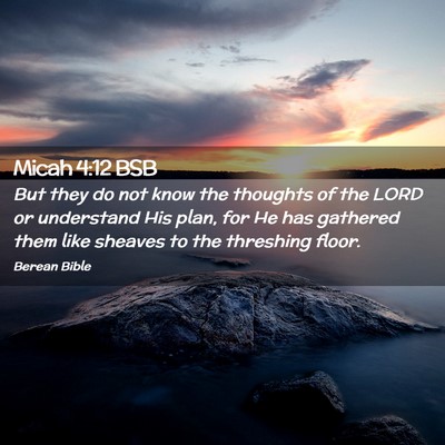 Picture 02 - Micah 4:12 BSB - But they do not know the thoughts of the LORD or - Bible Verse Picture