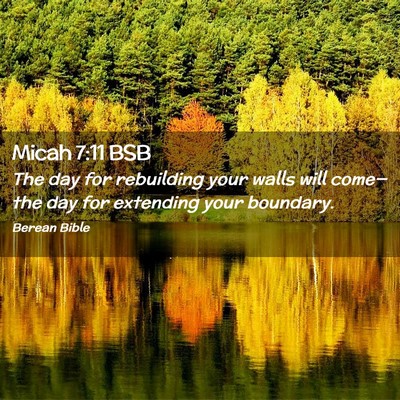 Picture 02 - Micah 7:11 BSB - The day for rebuilding your walls will come—the - Bible Verse Picture