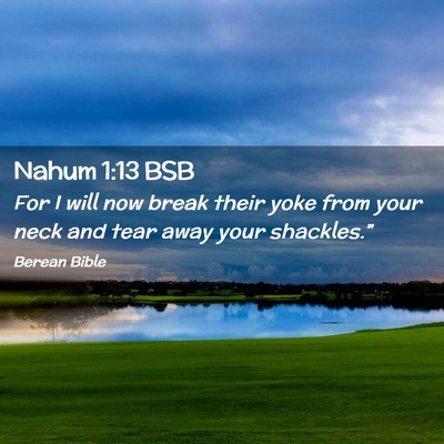 Picture 02 - Nahum 1:13 BSB - For I will now break their yoke from your neck - Bible Verse Picture