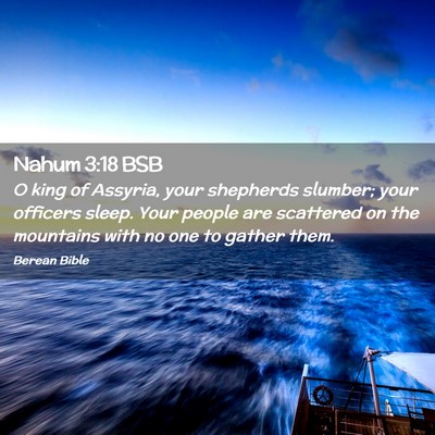 Picture 02 - Nahum 3:18 BSB - O king of Assyria, your shepherds slumber; your - Bible Verse Picture