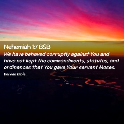 Picture 02 - Nehemiah 1:7 BSB - We have behaved corruptly against You and have - Bible Verse Picture