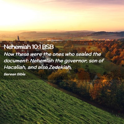 Picture 02 - Nehemiah 10:1 BSB - Now these were the ones who sealed the document: - Bible Verse Picture