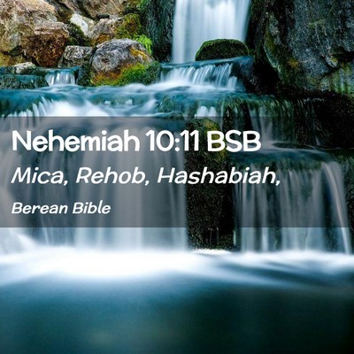 Picture 02 - Nehemiah 10:11 BSB - Mica, Rehob, - Bible Verse Picture