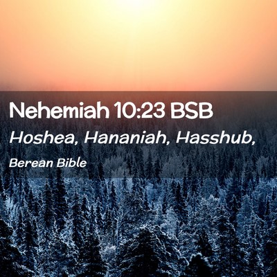 Picture 02 - Nehemiah 10:23 BSB - Hoshea, Hananiah, - Bible Verse Picture