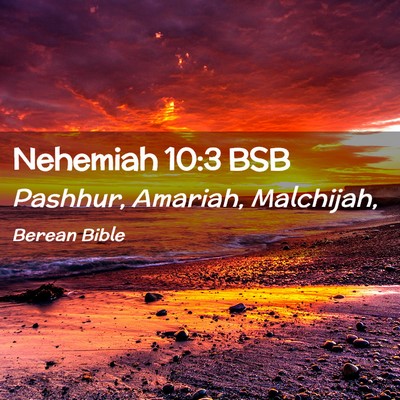Picture 02 - Nehemiah 10:3 BSB - Pashhur, Amariah, - Bible Verse Picture