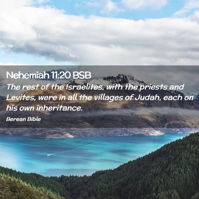 Picture 02 - Nehemiah 11:20 BSB - The rest of the Israelites, with the priests and - Bible Verse Picture