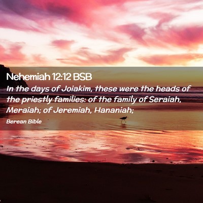 Picture 02 - Nehemiah 12:12 BSB - In the days of Joiakim, these were the heads of - Bible Verse Picture