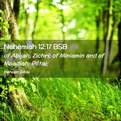 Picture 02 - Nehemiah 12:17 BSB - of Abijah, Zichri; of Miniamin and of Moadiah, - Bible Verse Picture