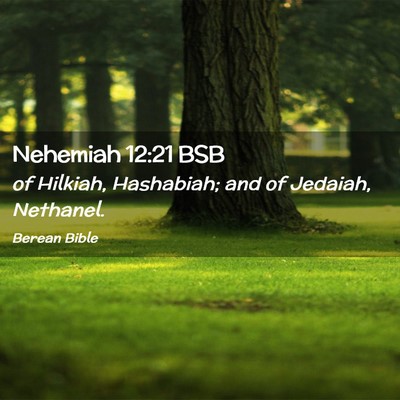 Picture 02 - Nehemiah 12:21 BSB - of Hilkiah, Hashabiah; and of Jedaiah, - Bible Verse Picture