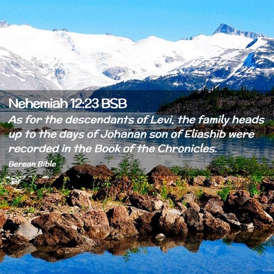 Picture 02 - Nehemiah 12:23 BSB - As for the descendants of Levi, the family heads - Bible Verse Picture