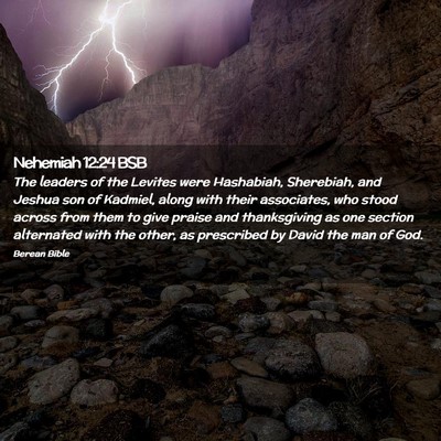 Picture 02 - Nehemiah 12:24 BSB - The leaders of the Levites were Hashabiah, - Bible Verse Picture
