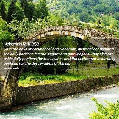 Picture 02 - Nehemiah 12:47 BSB - So in the days of Zerubbabel and Nehemiah, all - Bible Verse Picture