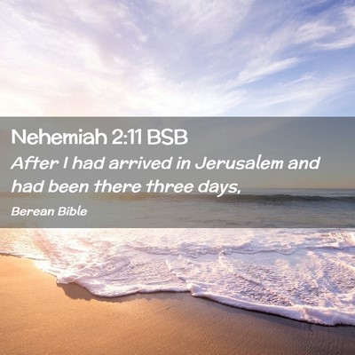 Picture 02 - Nehemiah 2:11 BSB - After I had arrived in Jerusalem and had been - Bible Verse Picture