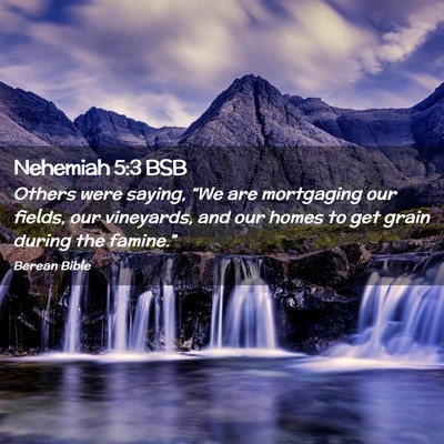 Picture 02 - Nehemiah 5:3 BSB - Others were saying, “We are mortgaging our - Bible Verse Picture