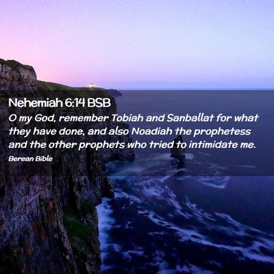 Picture 02 - Nehemiah 6:14 BSB - O my God, remember Tobiah and Sanballat for what - Bible Verse Picture