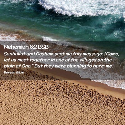 Picture 02 - Nehemiah 6:2 BSB - Sanballat and Geshem sent me this message: - Bible Verse Picture
