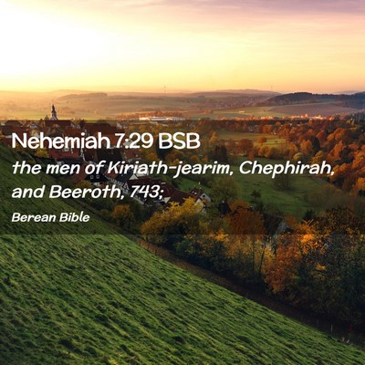 Picture 02 - Nehemiah 7:29 BSB - the men of Kiriath-jearim, Chephirah, and - Bible Verse Picture