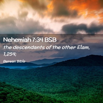 Picture 02 - Nehemiah 7:34 BSB - the descendants of the other Elam, - Bible Verse Picture