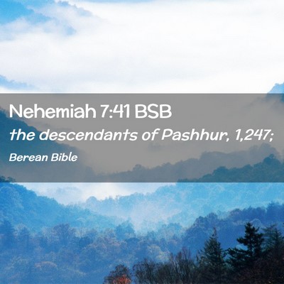 Picture 02 - Nehemiah 7:41 BSB - the descendants of Pashhur, - Bible Verse Picture