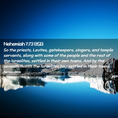 Picture 02 - Nehemiah 7:73 BSB - So the priests, Levites, gatekeepers, singers, - Bible Verse Picture