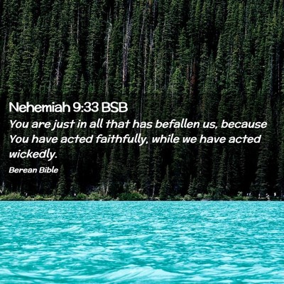 Picture 02 - Nehemiah 9:33 BSB - You are just in all that has befallen us, because - Bible Verse Picture