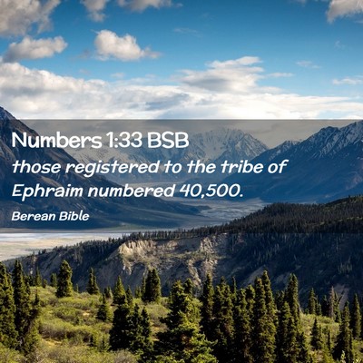 Picture 02 - Numbers 1:33 BSB - those registered to the tribe of Ephraim numbered - Bible Verse Picture