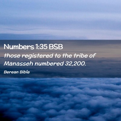 Picture 02 - Numbers 1:35 BSB - those registered to the tribe of Manasseh - Bible Verse Picture